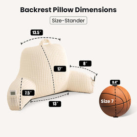 PAJEO Cozy Flannel Reading Pillow with armrests delivering comfortable arm and back support.