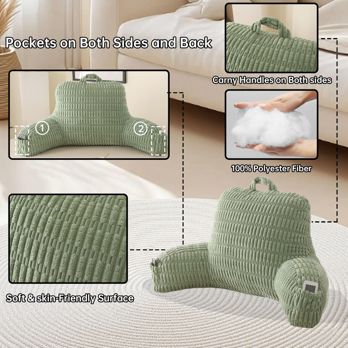 PAJEO removable cover with zipper helps keeping the pillow fresh.