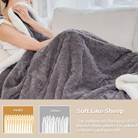 PAJEO Sherpa blanket ideal for lounging, bed, or road trips.