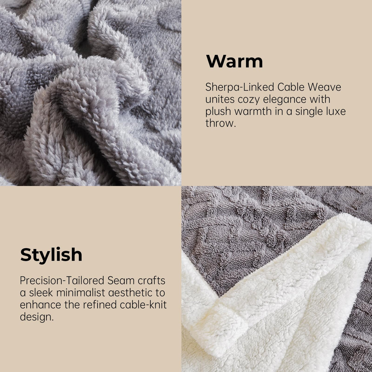 PAJEO Sherpa blanket warm yet lightweight for easy cuddling.