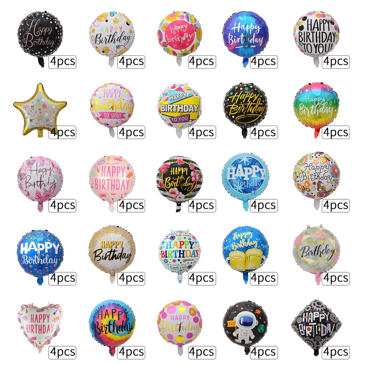 PAKESI 24-inch birthday foil balloon style for standout centerpiece options.
