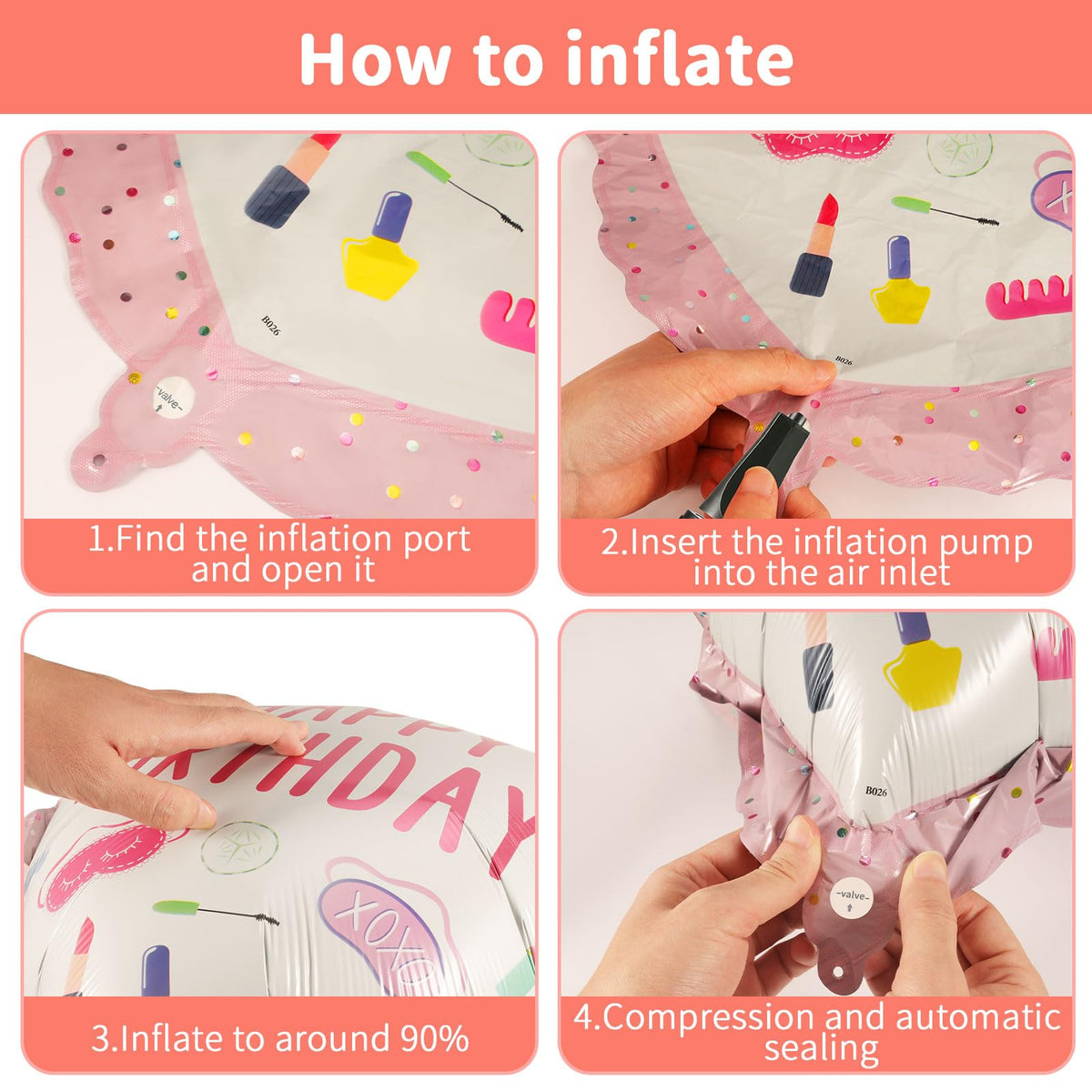 PAKESI auto-seal foil balloons simplify setup and prevent leaks.