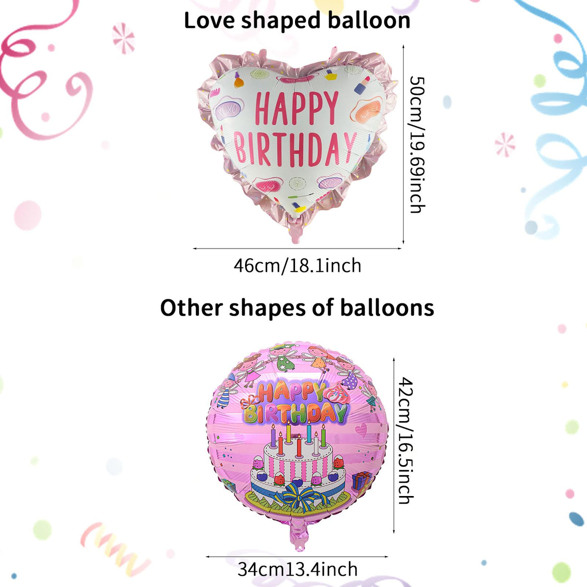 PAKESI birthday balloons with ribbons for instant decoration and cohesion.