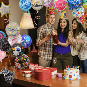 PAKESI all-ages birthday balloons suitable for kids, teens, and adults.
