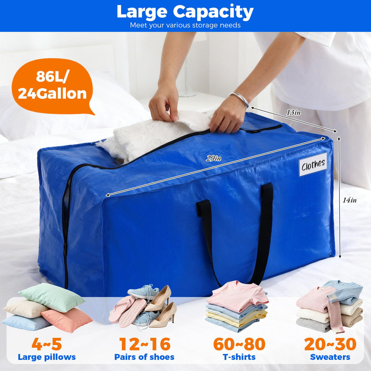 Pakimi bags opened to show full access for quick packing.