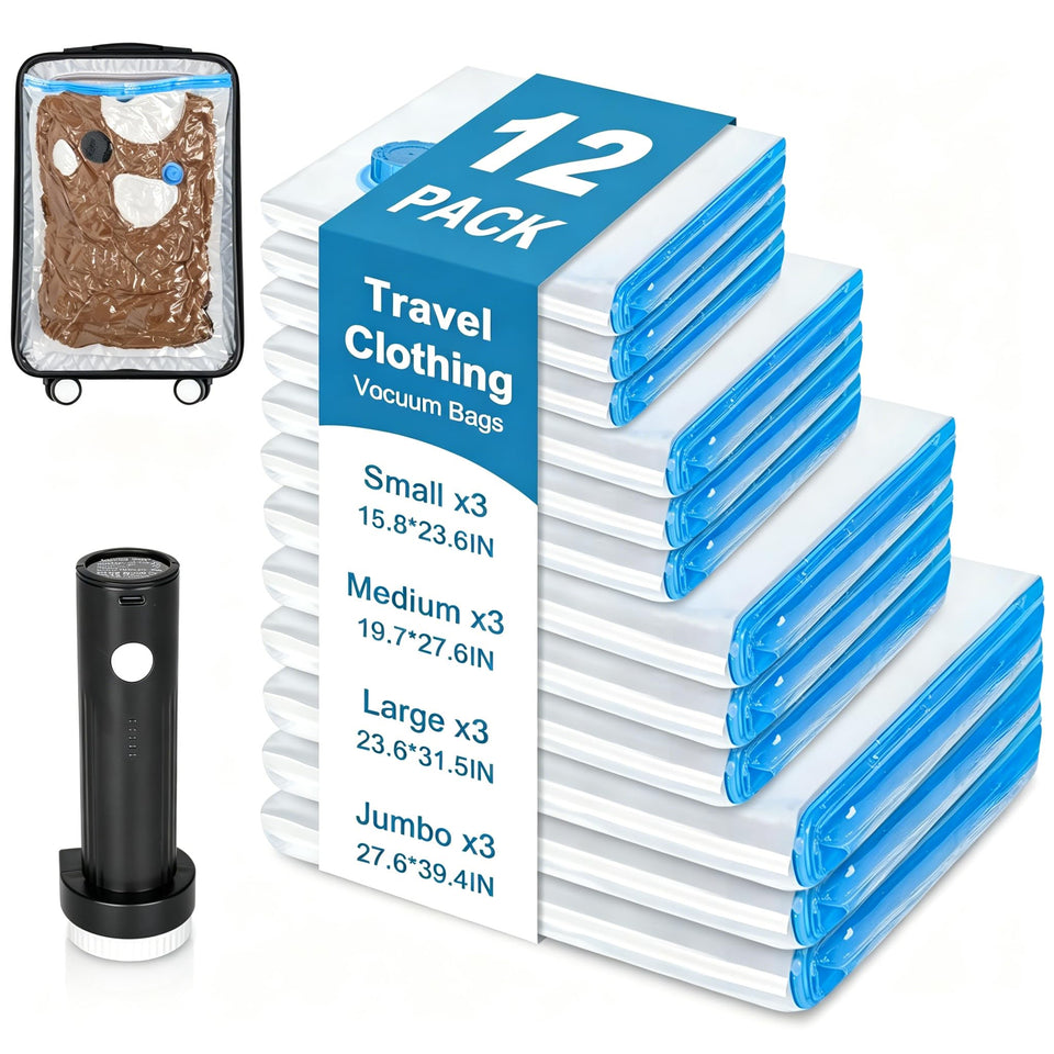 Pakimi vacuum seal bags ready to organize clothing for travel needs