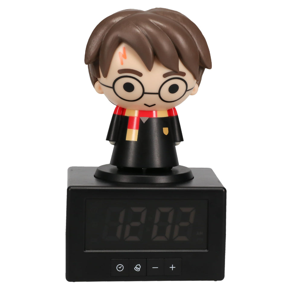 Paladone Harry Potter digital alarm clock with standing bedside design for quick time checks.