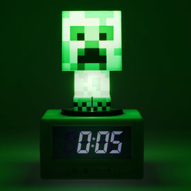 Paladone official Minecraft Creeper icon design on bedside clock