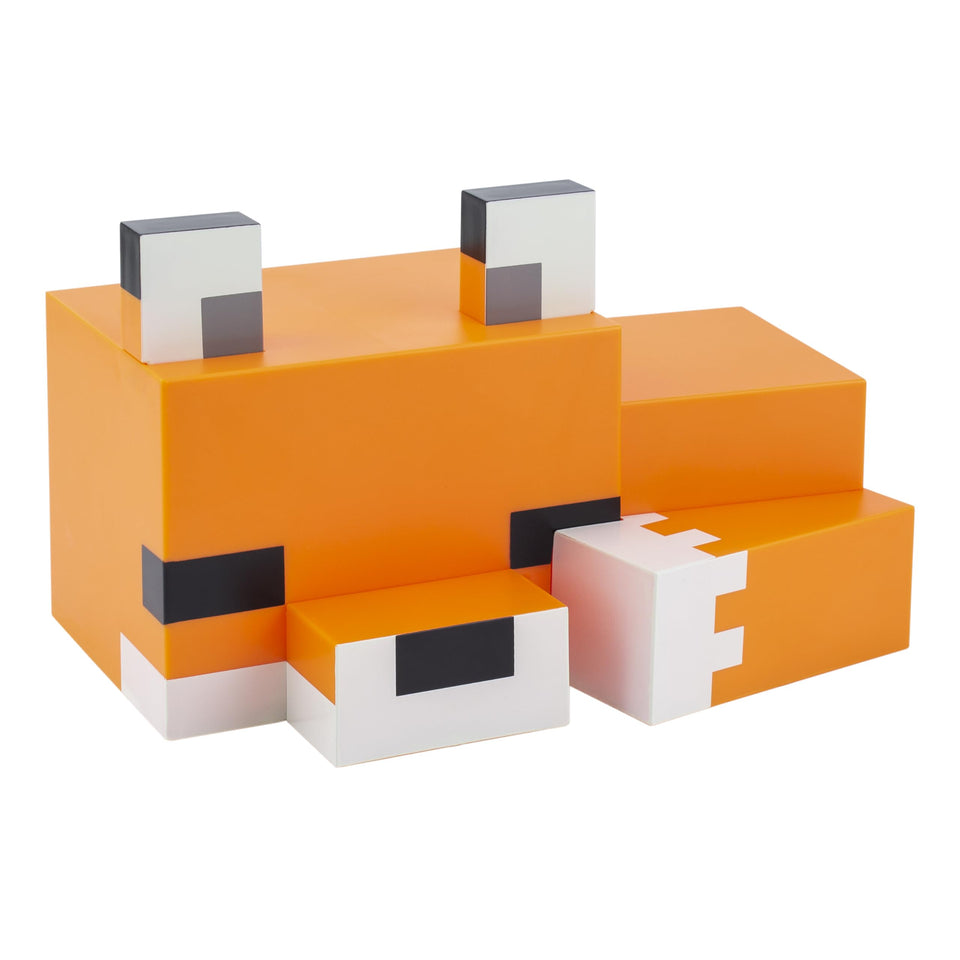 Paladone Minecraft Cute Fox Night Light casts a warm orange glow in any room.