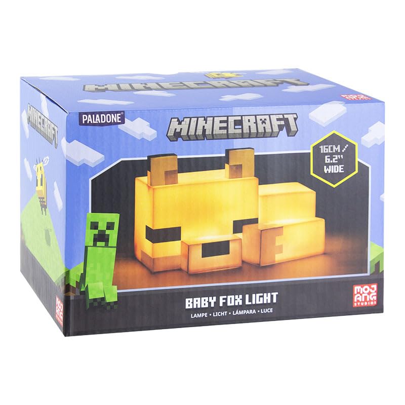 Paladone Minecraft kids decor fox light enhances desk or nightstand.