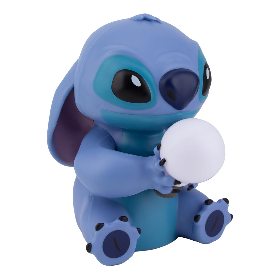 Paladone Stitch Light glowing bulb on a bedside table for cozy ambience