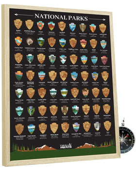 Palettes and Prints national park scratch-off poster reveals colorful parks and inspires future travel