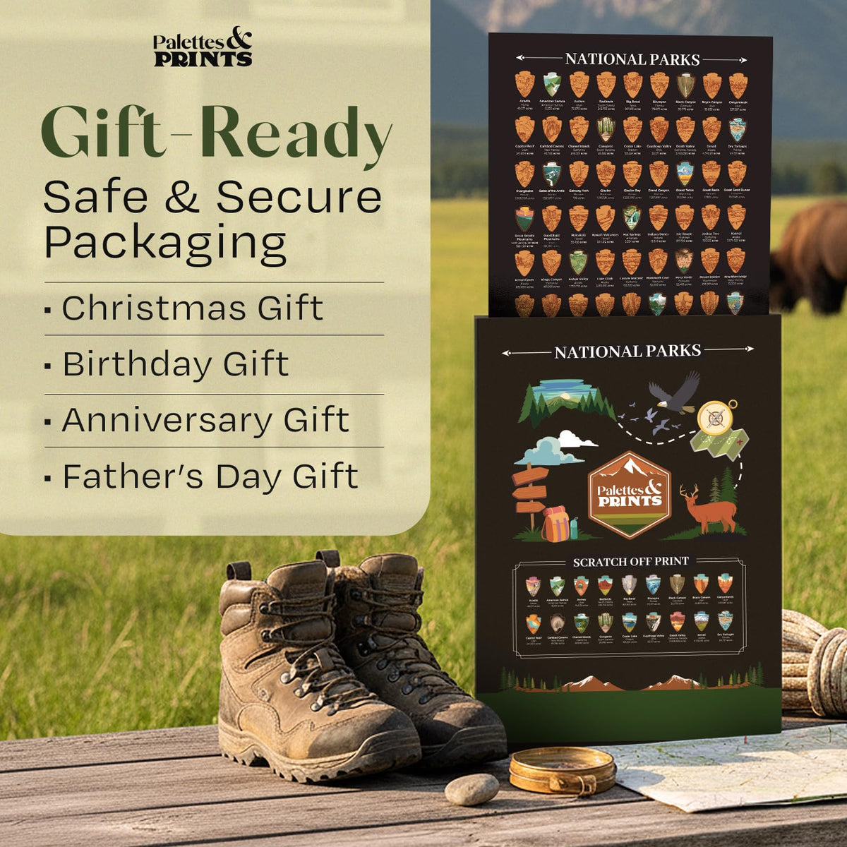 Palettes and Prints national parks checklist art makes a thoughtful travel gift