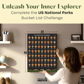 Palettes and Prints scratch-off travel poster 12x16 invites planning and memory-keeping of national parks