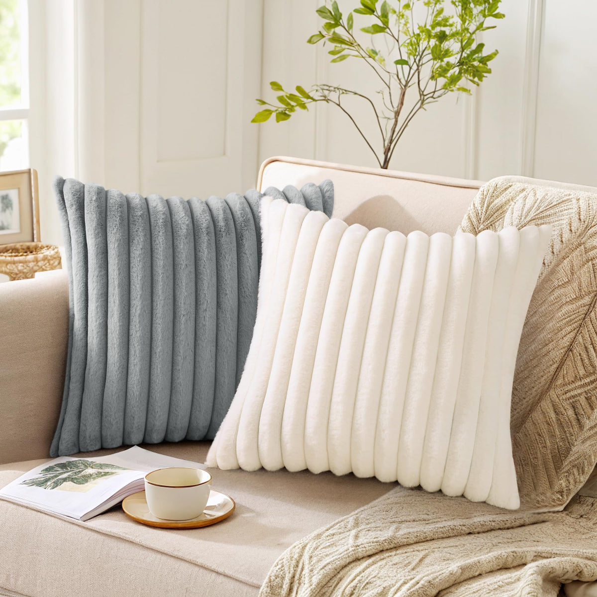 Pallene cream white pillow cover adds luxury to living spaces