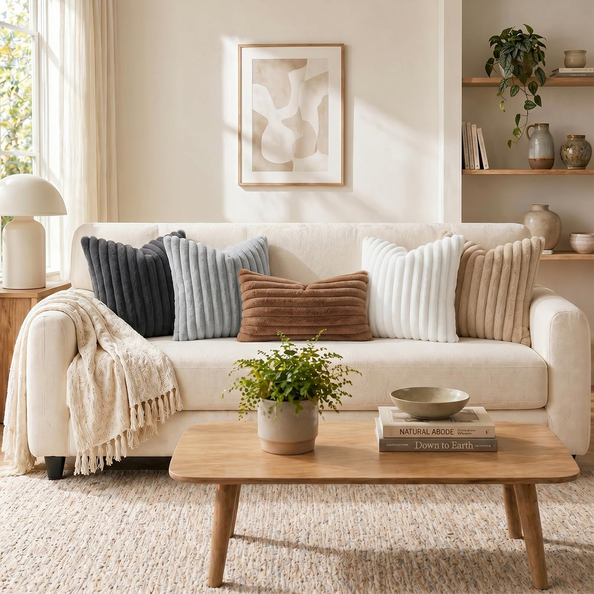 Pallene living room pillow cover provides versatile decor options.