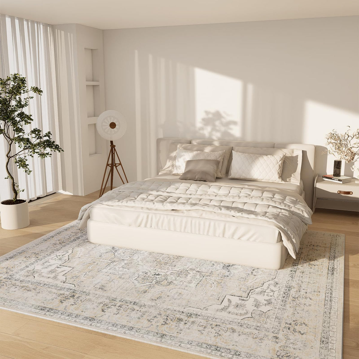 Palohom rug with non-slip backing stays in place on high-traffic floors.