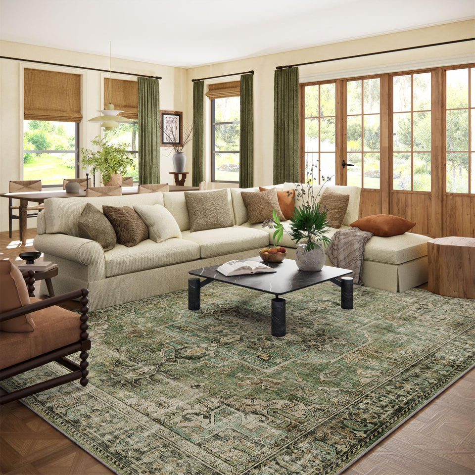 Palohom 8x10 washable rug for living room, machine washable and color-safe.