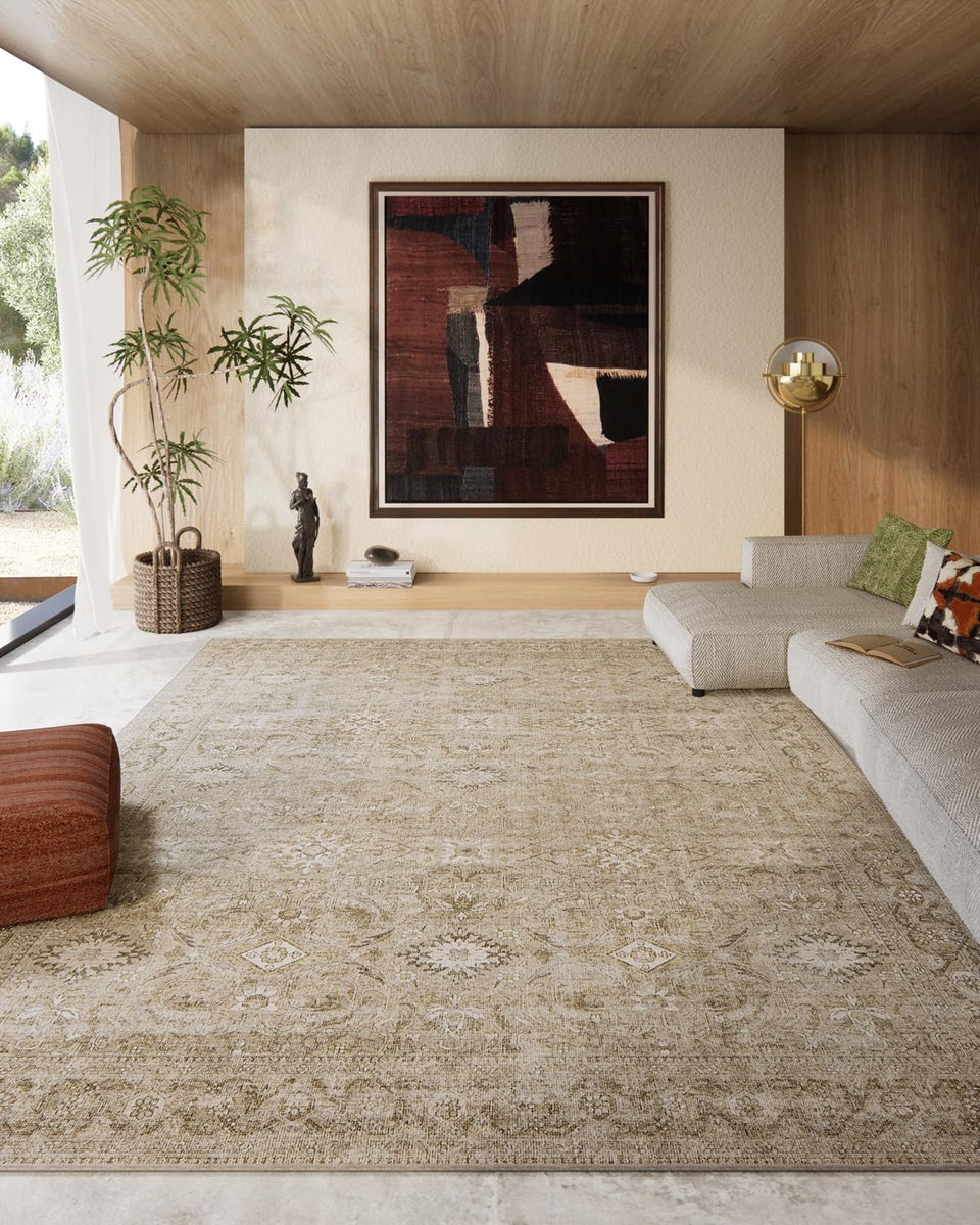 Palohom 8x10 washable living room rug—easy cleanup for busy families.
