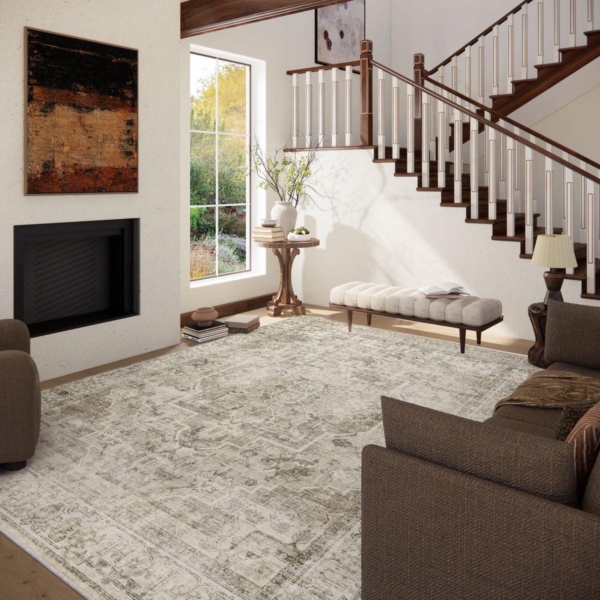 Palohom Boho vintage rug in soft pile enhances cozy bedrooms.