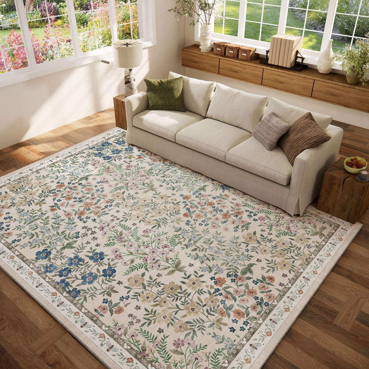 Palohom care tips reduce creases by resting the rug 24 hours.