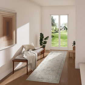 Palohom crease-relief tips image shows how to flatten the rug after delivery.