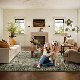 Palohom 8x10 area rug enhances kitchens with a soft texture.