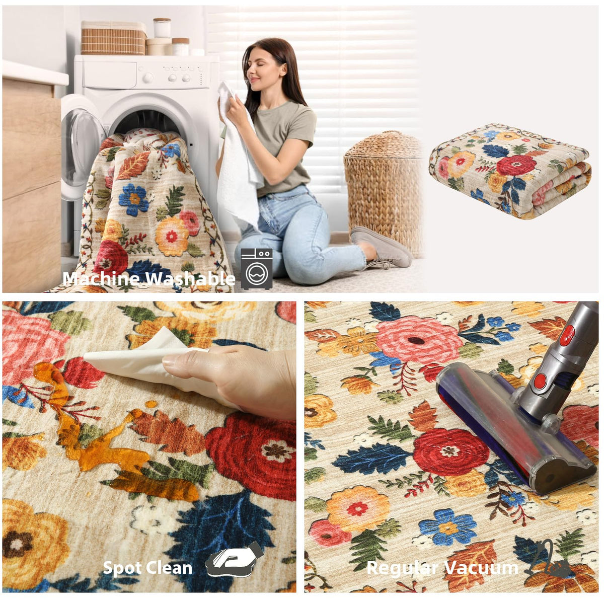 Palohom large 8x10 rug is ideal for living rooms and dining areas.