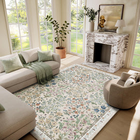 Palohom machine-washable rug 6x9 in living room for easy cleaning.