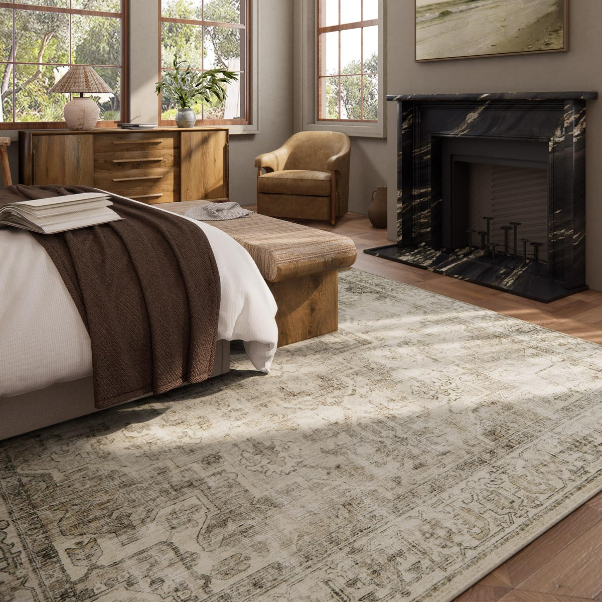 Palohom non-slip backing rug stays securely in place.