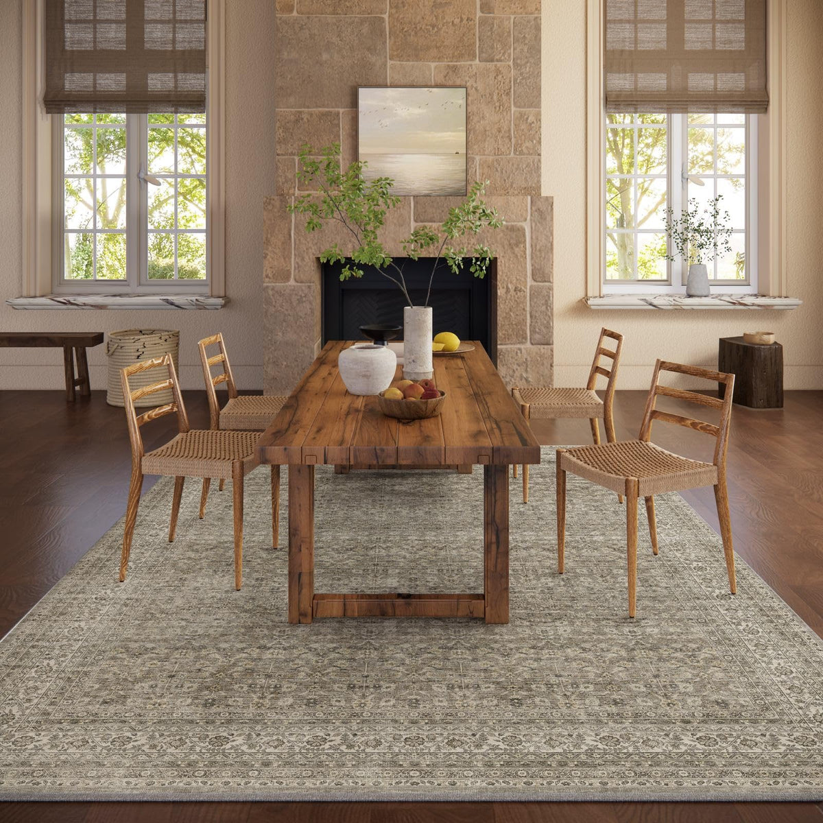 Palohom-non-slip-backing keeps the rug in place amid high traffic.