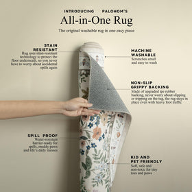 Palohom non-slip rug with TPE backing stays put on floors.
