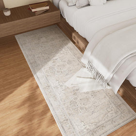 Palohom soft faux-wool low-pile rug provides barefoot comfort and quiet floors.