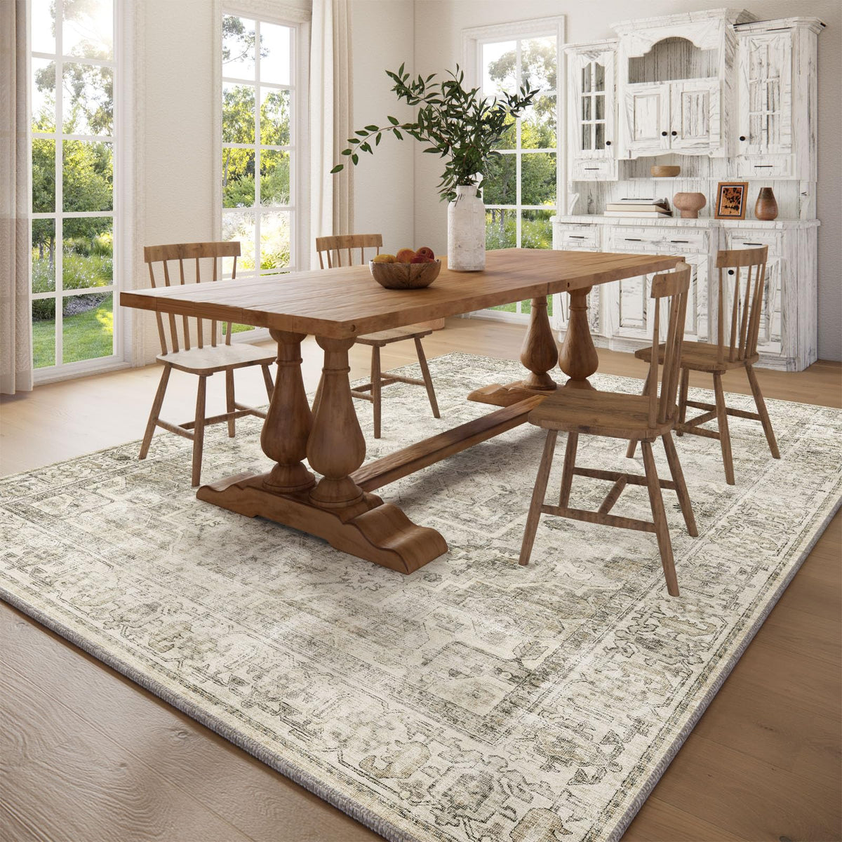 Palohom ultra-soft low-pile rug for barefoot comfort.