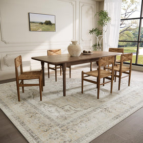 Palohom vintage boho abstract-pattern rug adds warmth and character.