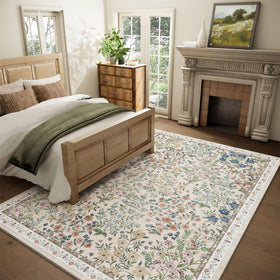 Palohom washable rug with vintage pattern enhances decor and wear resistance