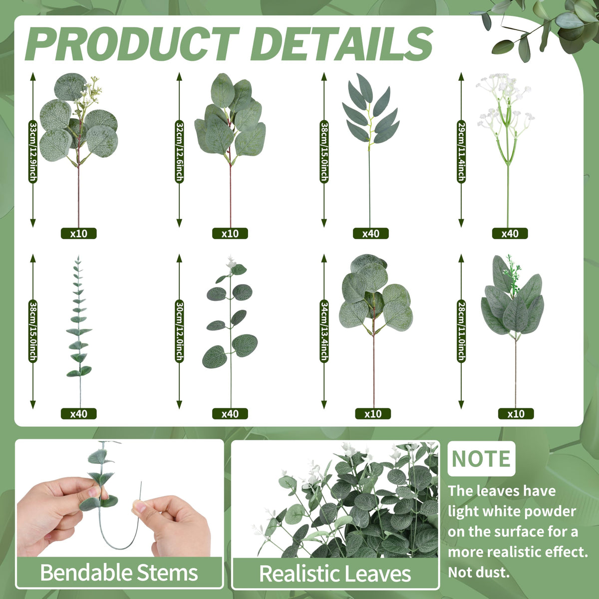 Palonu eucalyptus stems assembled into a DIY bouquet concept.