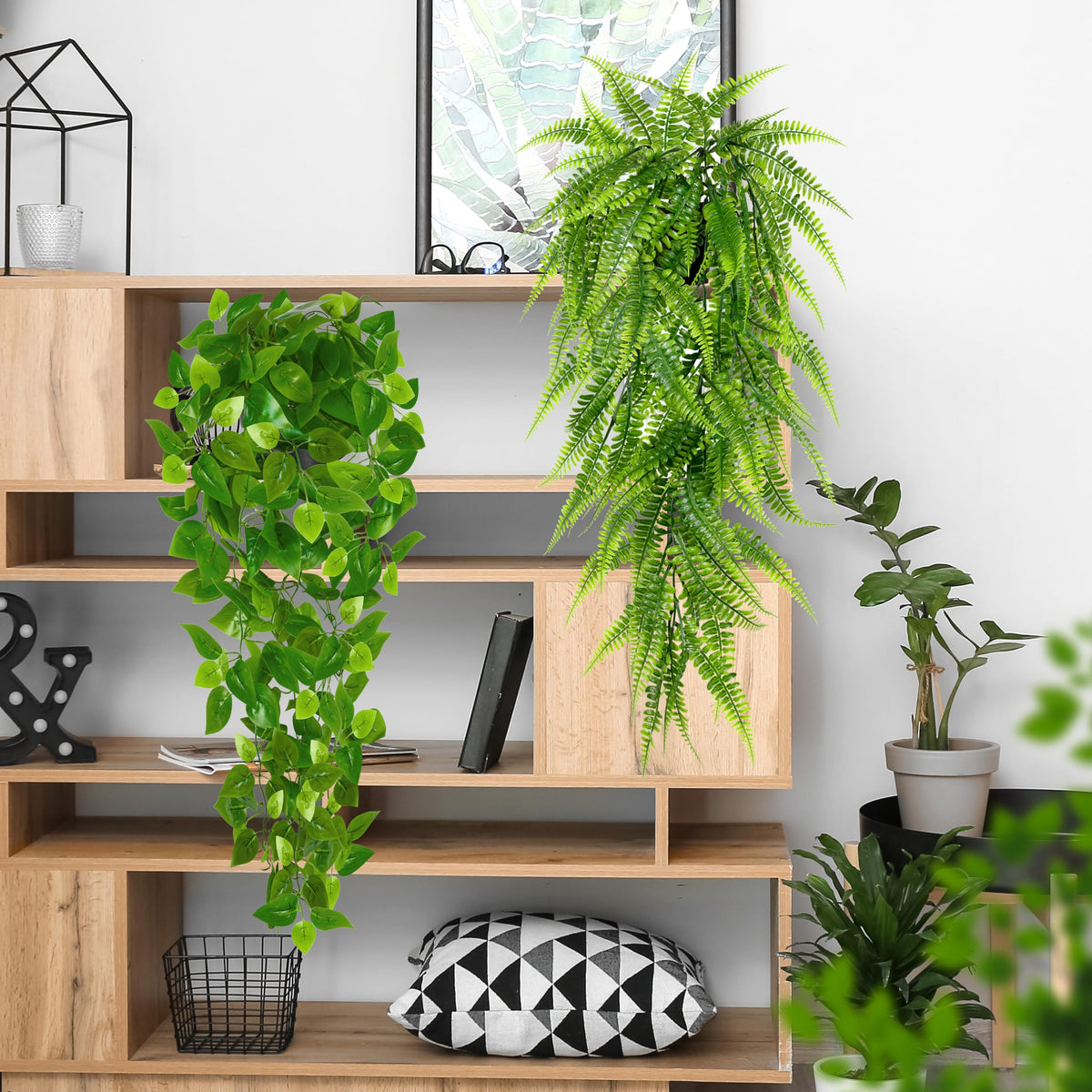 Palonu hanging plants group display for stylish wall decor