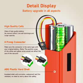 Palowextra battery with a 4-prong connector enables quick secure replacement