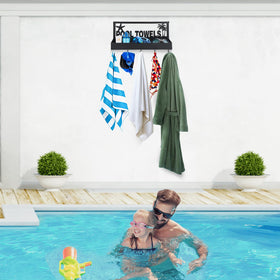 PAMASE pool towel rack backplate pattern adds water-theme style.