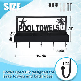 PAMASE pool towel rack in use beside pool for towels and small items.