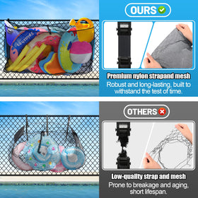 PAMASE pool toy storage bag durable nylon webbing stands up to sun