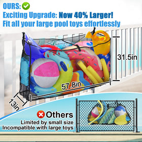PAMASE pool toy storage bag side pockets store small items neatly