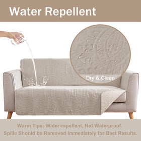 Pamhaven slipcover with anti-slip bands and silicone backing stays in place