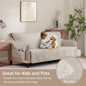 Pamhaven pets-friendly sofa cover protects furniture from claws