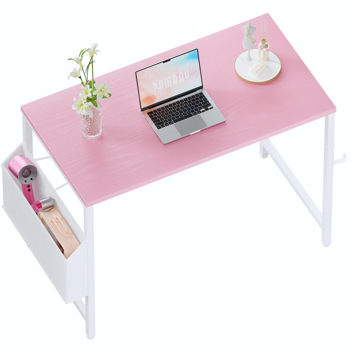 Pamray 32-inch computer desk fits small spaces with ample leg room