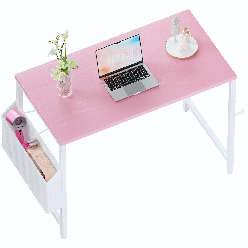 Pamray 32-inch computer desk fits small spaces with ample leg room