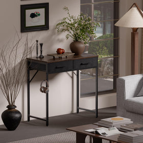Pamray desk with two fabric drawers for organized storage