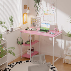 Pamray desk with headphone hook keeps accessories within easy reach