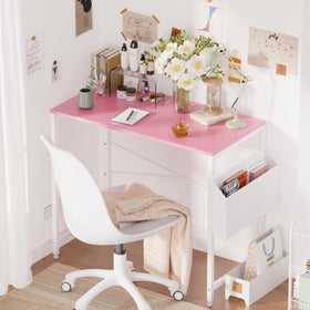 Pamray desk with storage bag and headphone hook for organized workspace